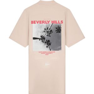 Malelions Women Beverly Hills T-Shirt Dress - Light Beige S