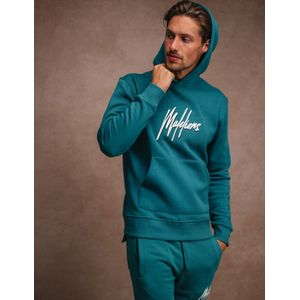 Malelions Duo Essentials Hoodie - Teal/White M