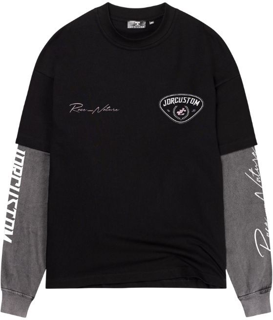 RaceAgainstNature - Double Layered T-Shirt - Zwart - Loose Fit