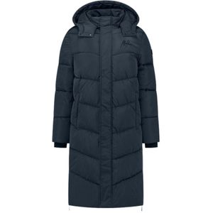 Malelions Women Signature Long Puffer Jacket - Navy