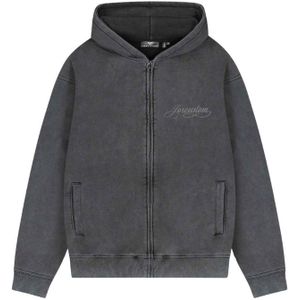 JorCustom Handscript Fleece Zipped Hoodie - Acid Grey XS