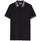 Versace Jeans Couture Men Logo Coll Polo - Black