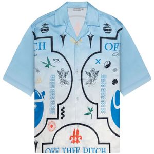 Global Satin Shirt - White/Blue L