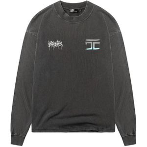 JorCustom Graffiti Longsleeve T-Shirt - Acid Grey XS