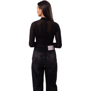 Malelions Women Longsleeve Monogram Bodysuit - Black M