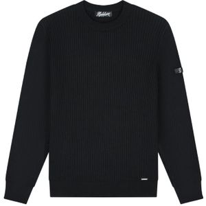 Malelions Knitted Rib Sweater - Black XS