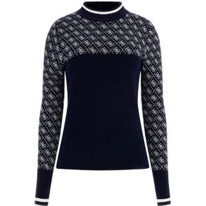 Guess - LS Mock Neck Aubrey 4G - Sweater - 4G Blue and Cream