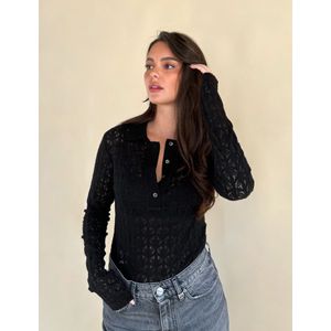 Pinko Yoana Body Pizzo Mano Calda - Nero Limousine L