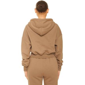 Essential Cropped Hoodie - Taupe L