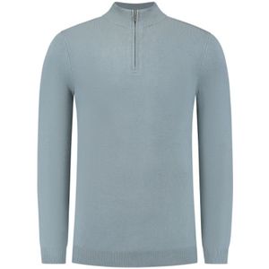 Essential Knitwear Halfzip Sweater - Blue Grey S