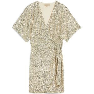 Josh V - Elke Dress - Jurk - Zilver - Pailletten - Kimonomouwen