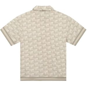 Malelions Resort Monogram Shirt - Beige/Off White XS