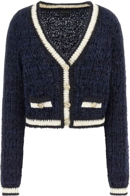 Guess - Aomori Tape Yarn Cardi - Suiting Blue Multi - Cardigan