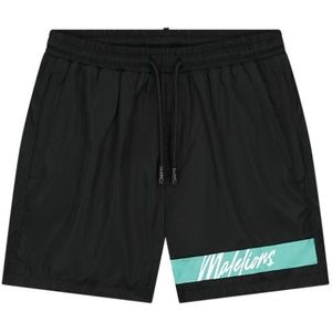 Malelions Captain Swim Shorts - Black/Turquoise