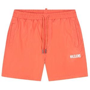 Malelions Iconic Swim Shorts - Coral/White XS