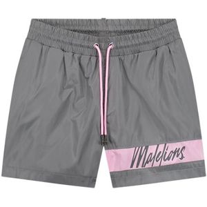 Malelions Captain Swimshort - Matt Grey/Pink