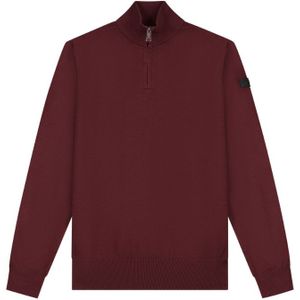 Malelions Knitted Quarter Zip - Burgundy S