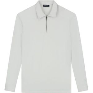 TriaD'oro Polo Zip Long Sleeve - Light Grey XS
