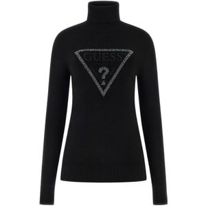 Guess LS Melanie Triangle Logo Sweater - Jet Black S