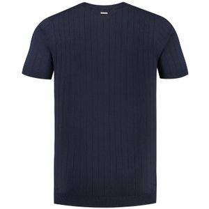 Striped Knitwear T-Shirt - Navy S