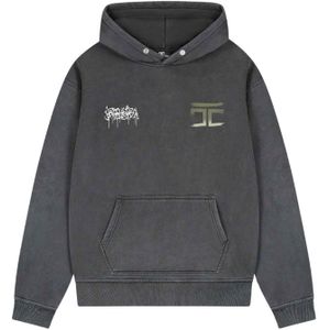 JorCustom - Graffiti Fleece Oversized Hoodie - Acid Grey