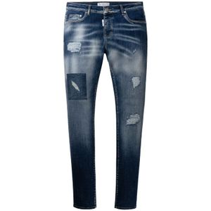 Slim Denim Jeans - Mid Blue White Wash 36