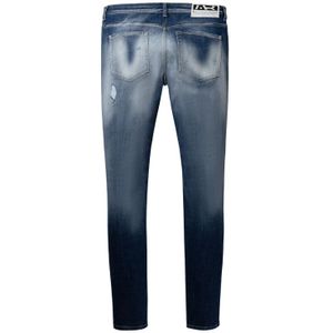 Slim Denim Jeans - Mid Blue White Wash 33