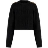 Guess LS CN Logo Button Reona Sweater - Jet Black XS