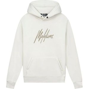 Malelions Striped Signature Hoodie - Off White/Taupe 6XL