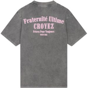 Croyez Women Fraternité T-Shirt - Acid Wash/Pink XS