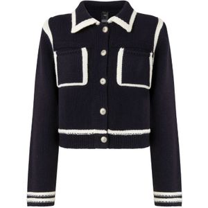 Pinko - Sulcis Cardigan Cordonetto - Cardigan - Print Blue/White