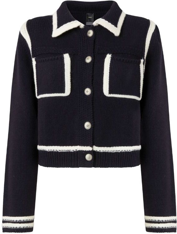 Pinko - Sulcis Cardigan Cordonetto - Cardigan - Print Blue/White