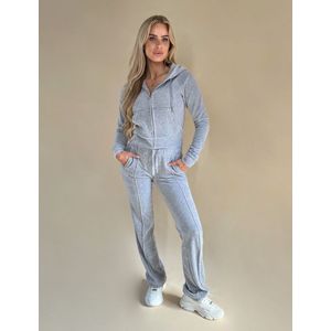 Juicy Couture - Tina Velour Track Pant - Zilver - Sportbroek