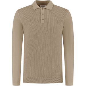 Regular fit Structure Polo Knitwear - Taupe S