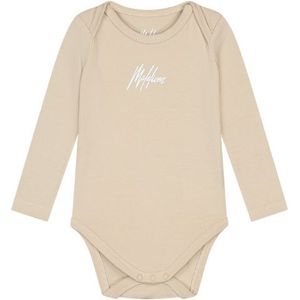 Malelions Baby Long Sleeve Bodysuit - Beige 3-6M