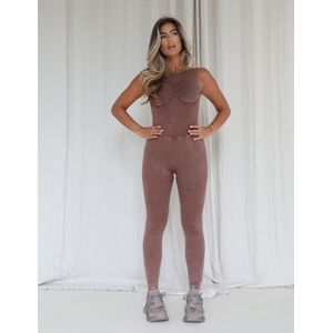 Reinders Jumpsuit Acid Wash - Cacao M