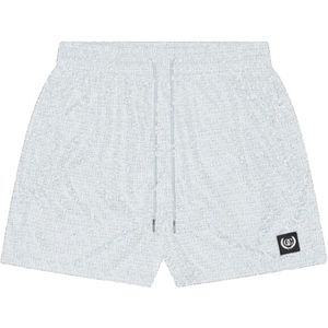 Quotrell Monogram Swimshorts - Light Blue/White XXL