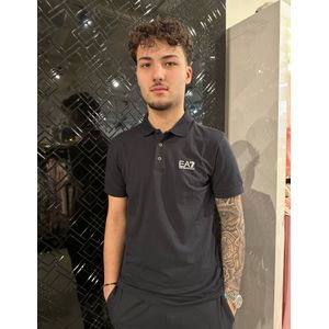 Ea7 Chest Logo Polo - Night Blue