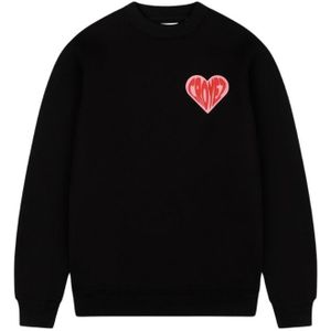 Croyez Women Puffed Heart Sweater - Black/red XXS