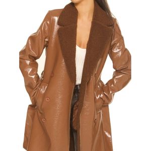 Vinyl Trench Coat - Camel XS