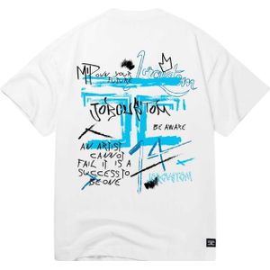 JorCustom Artist Loose Fit T-Shirt - White/Petrol XS