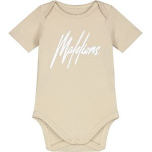 Malelions Baby Signature Short Sleeve - Beige 6-9M