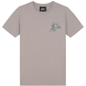 Malelions Kids Splash T-Shirt - Grey Brown/Teal 2-92
