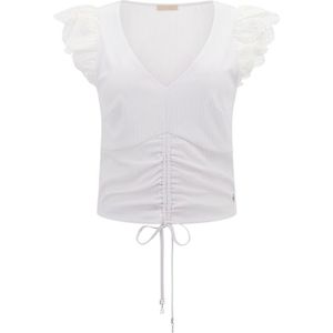 Guess Sangallo Sleeve Elena Top - Pure White