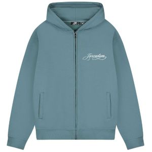JorCustom Handscript Fleece Zipped Hoodie - Ocean Blue XS