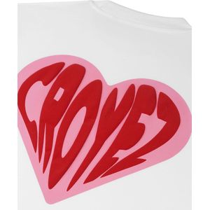 Croyez Women Puffed Heart T-Shirt - White/Red XS