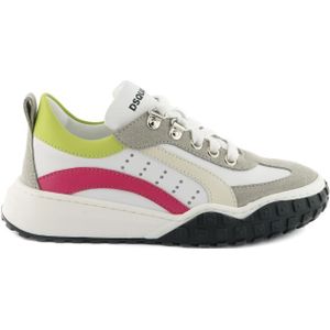 Dsquared2 Legend Lace Sneakers - White/Grey/Fuxia/Light Green 36