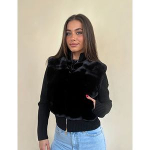 Women Dua Bunny Sweater Gold - Black XS