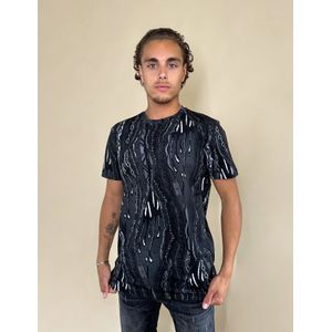 Carlo Colucci - C3486 - T-shirt - Zwart Multicolor - 3D Knit-Print