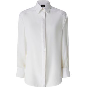 Pinko Cassata Camicia Popeline Con Crepe - White 44-M
